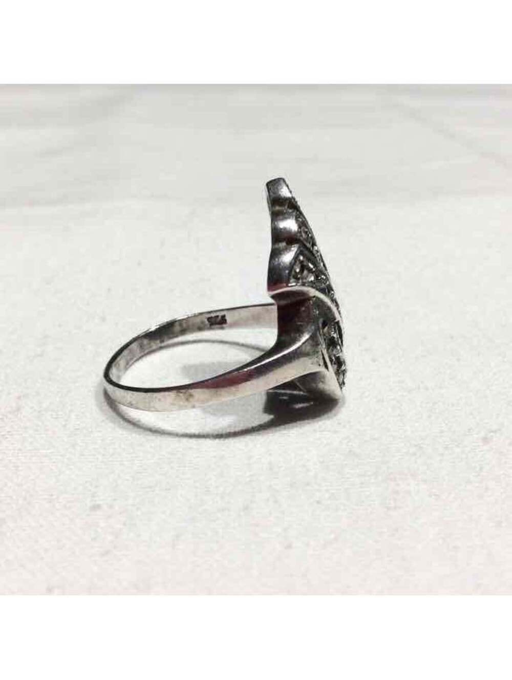 VINTAGE MARCASITE STERLING SILVER RING - Picture 4 of 4